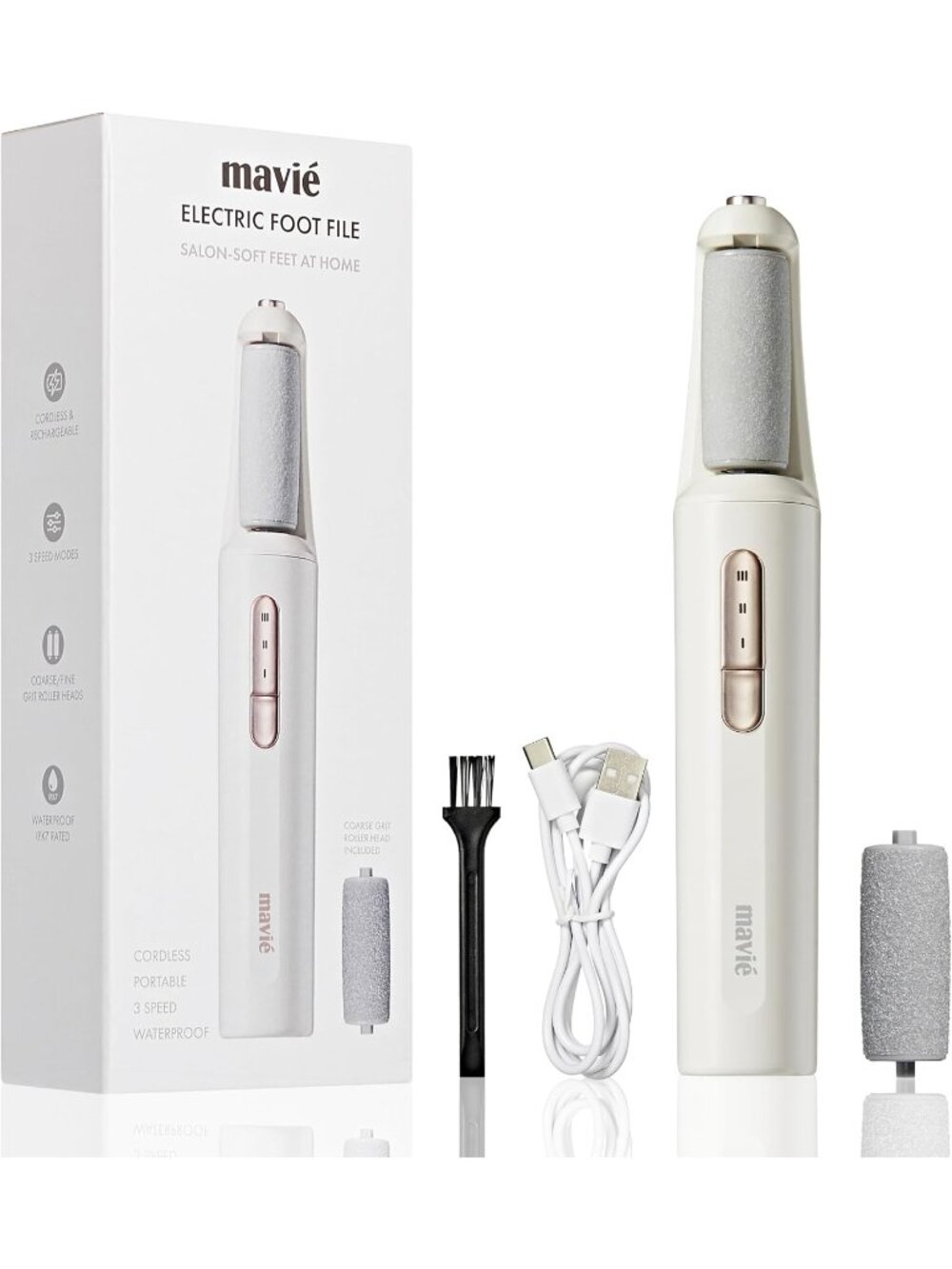 Electric Foot File Callus Remover, Cordless Rechargeable Pedicure Tool